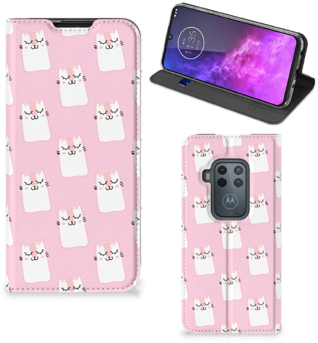 Motorola One Zoom Hoesje maken Sleeping Cats