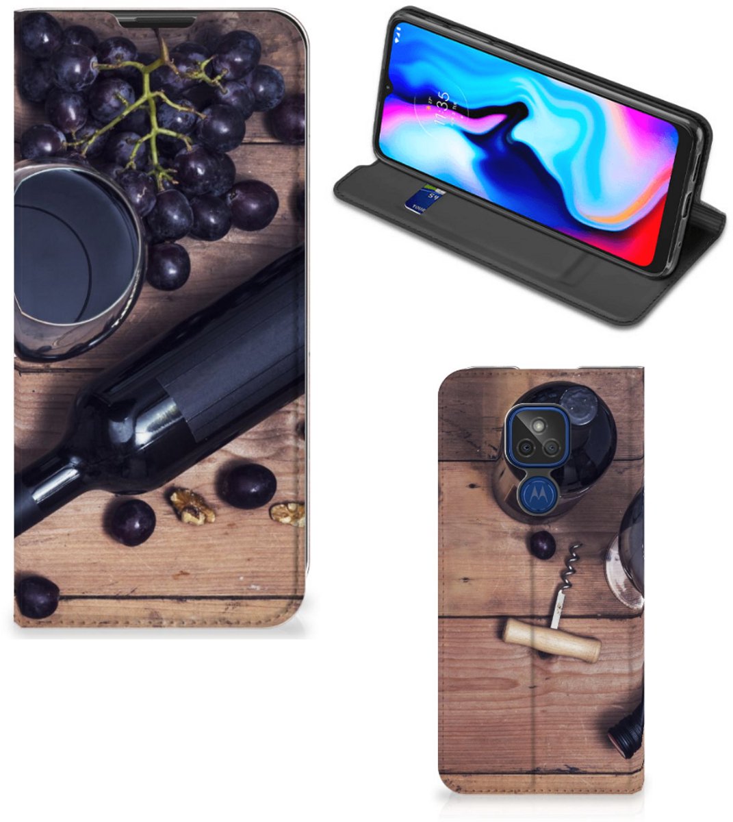 Motorola Moto G9 Play Flip Style Cover Wijn