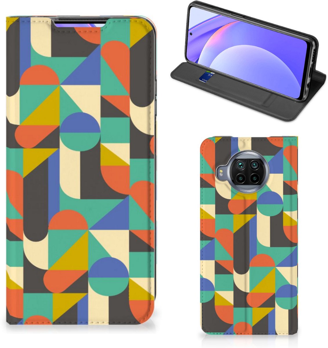 Xiaomi Mi 10T Lite Hoesje met Magneet Funky Retro