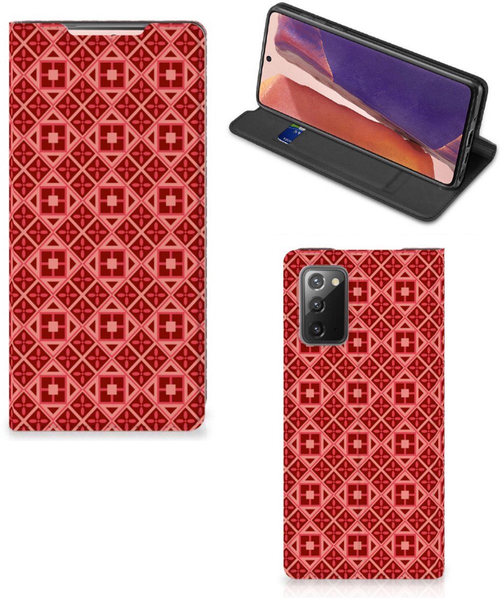 Samsung Galaxy Note20 Hoesje met Magneet Batik Rood