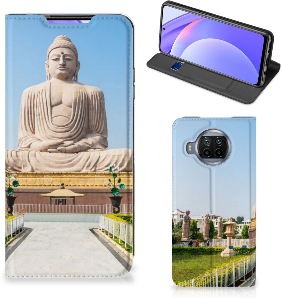 Book Case voor Xiaomi Mi 10T Lite Book Cover Boeddha