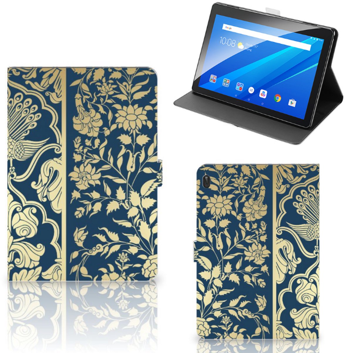 Lenovo Tab E10 Tablet Cover Beige Flowers