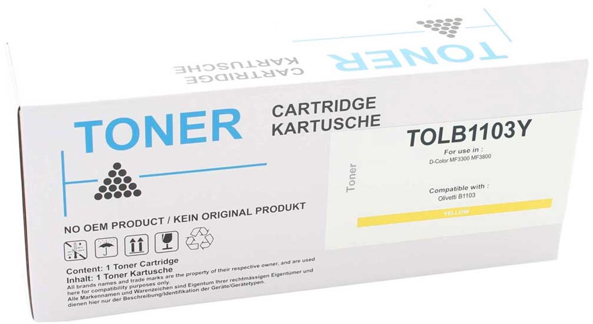 Olivetti - Tonercartridge - TOLB1103Y - Geel - ca. 10.000 pagina's - Huismerk - geschikt voor D-Color MF 3300 D-Color MF 3800