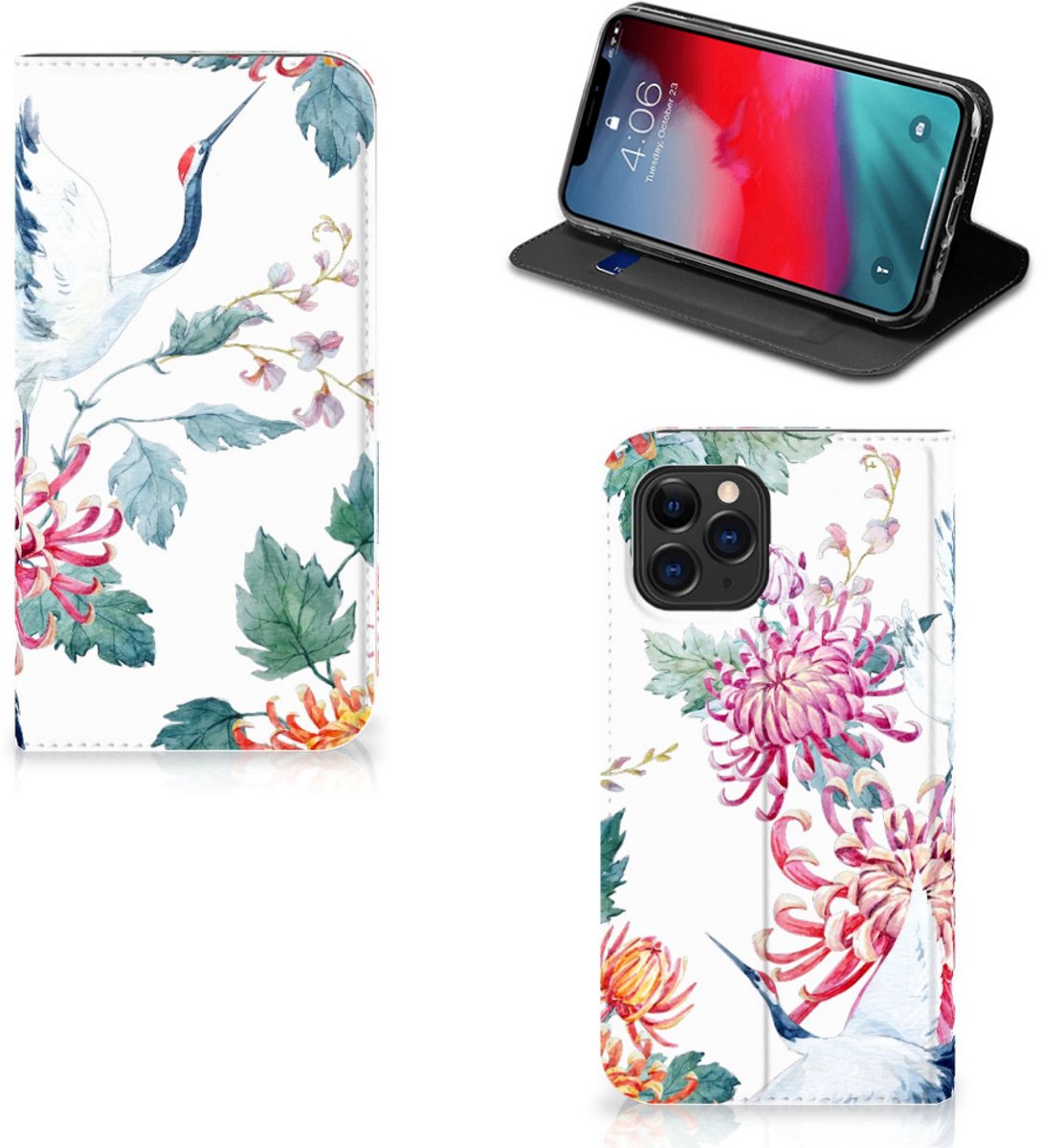 Apple iPhone 11 Pro Hoesje maken Bird Flowers