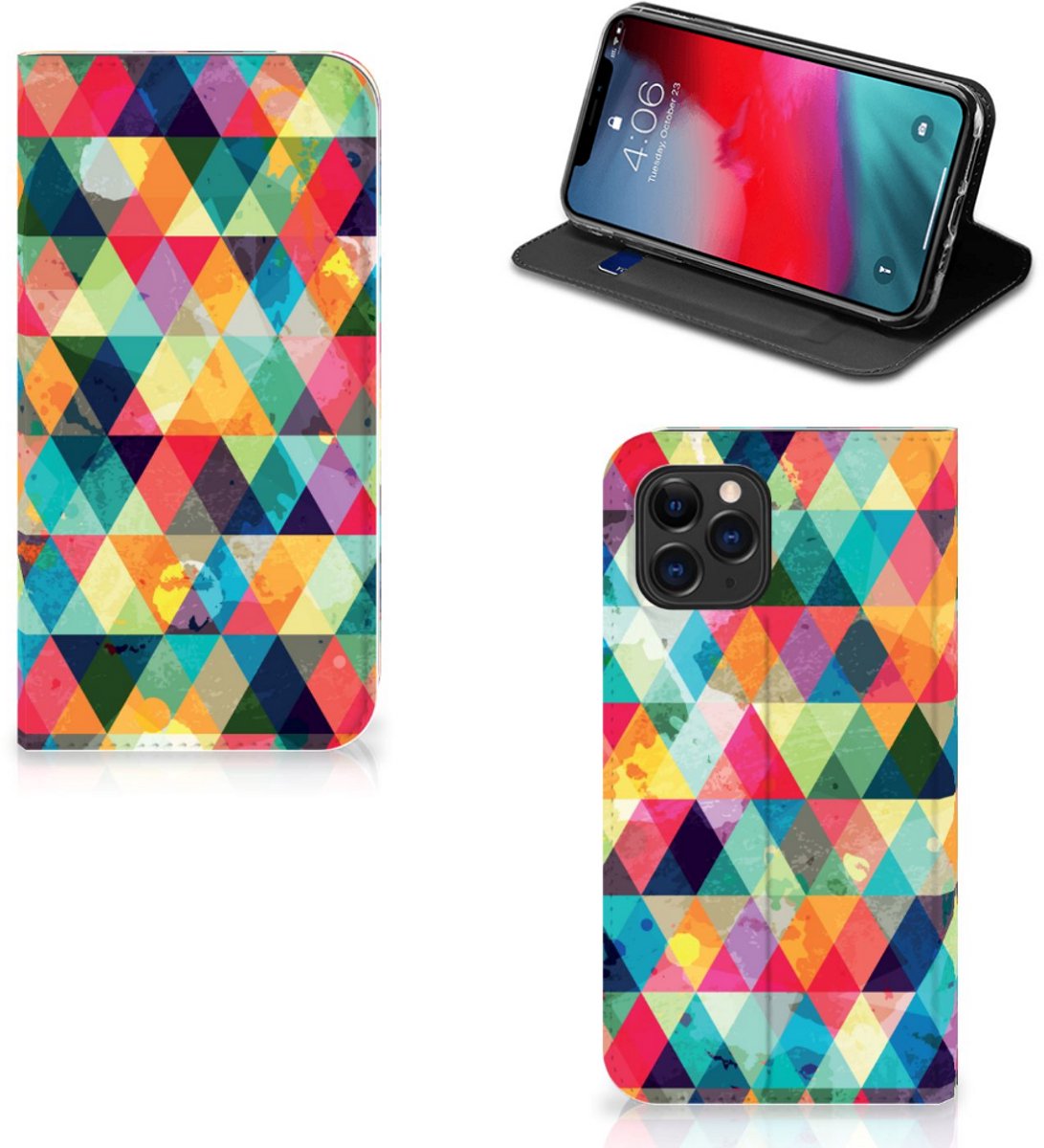 Apple iPhone 11 Pro Hoesje met Magneet Geruit