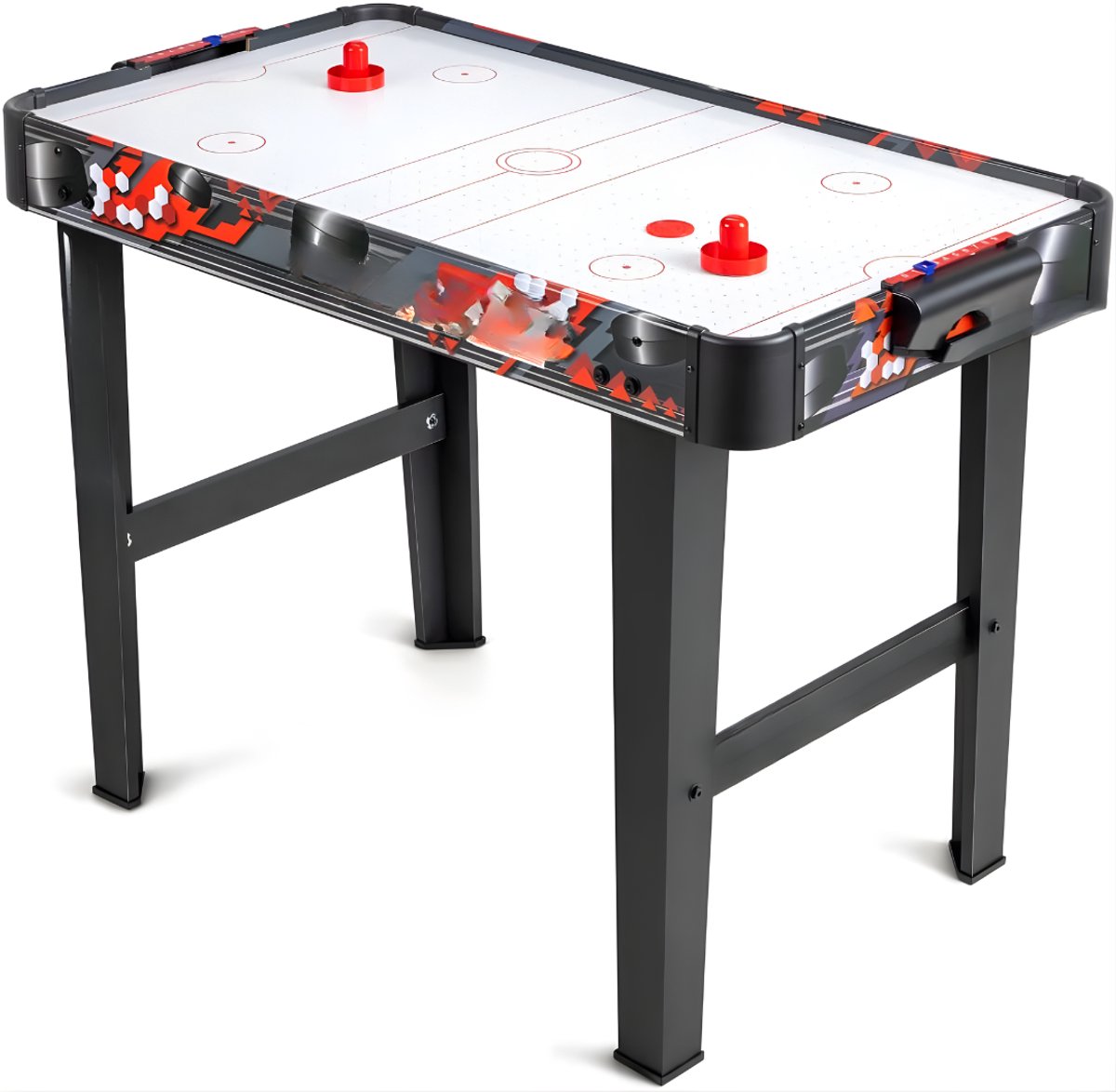 REN® Air Hockey - Voetbal - Voetbaltafel - Zwart - ‎97cm x 51cm x 69cm