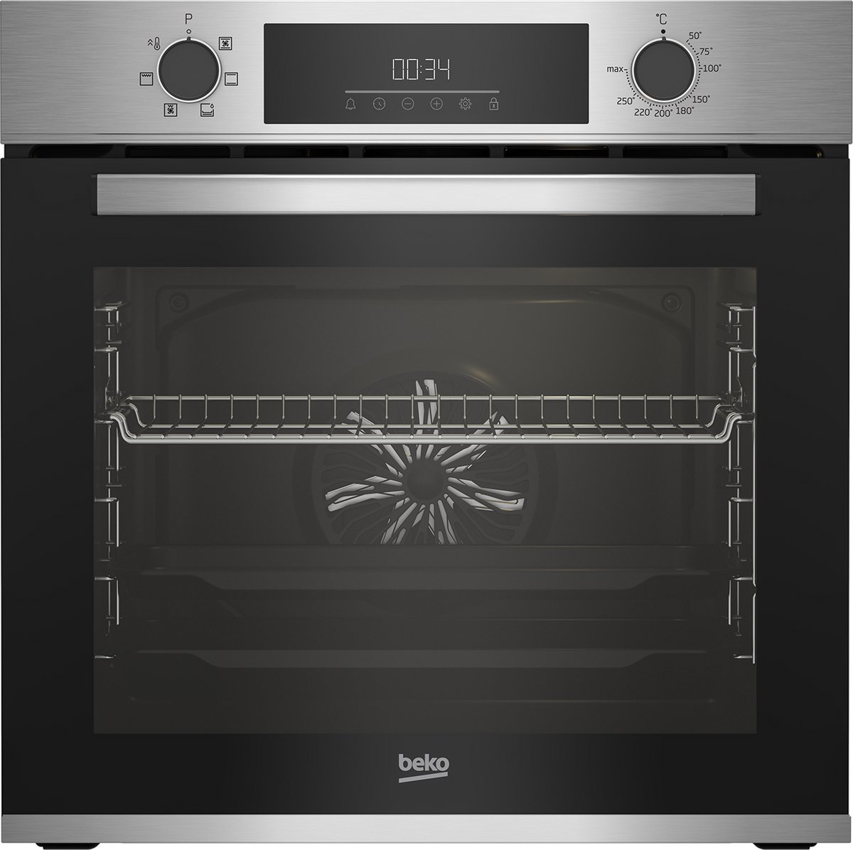 Beko BBIE12300XD-1 Inbouwoven - Grijs + 3 Jaar Gratis Extra Garantie