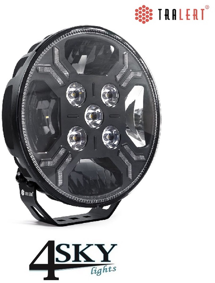 Tralert Ypsilon LED verstraler 9 LED amber/wit met led flitser 4 patronen 8.000 lumen 9 inch 3 jaar garantie