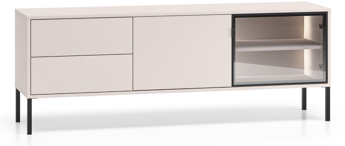 Selsey Barnee – TV-meubel 2 deuren – 2 laden – kasjmiergrijs – 160 cm