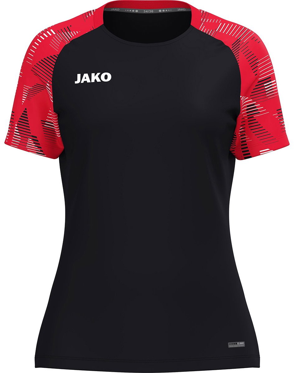 Jako Sonic T-Shirt Dames - Zwart / Rood | Maat: 34/36