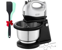Core® Mixer met Mengkom - Keukenmachine - Deegmixer - Inclusief Accessoires - RVS- Zilvergrijs-‎ 24cm x 31cm x 20cm