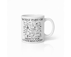 Grappige Wiskunde Nerd Mok 330 ml – “What Part of Didn’t You Understand?” Koffiemok – Geek Cadeau voor Docenten, Studenten & Ingenieurs