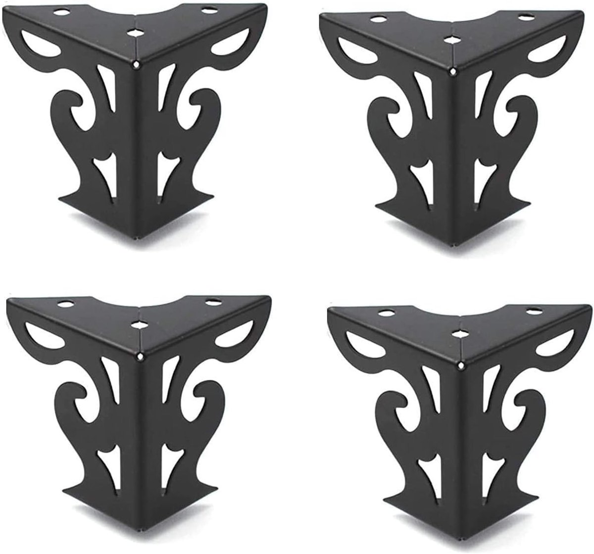 Allecto - Meubelpoten - Modern - Mat Zwart - Meubel - Hoogte 7cm - Hout - Geschikt voor Bank Tafel Kast Bed
