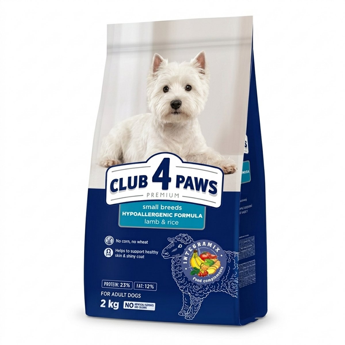 Club 4 Paws CLUB 4 PAWS Hond Droogvoer Lam en Rijst 2kg