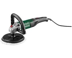 PARKSIDE® Haakse polijstmachine met 6 traps snelheidsregeling - Vermogen: 1200 W - Polijstoppervlak: Ø 18 cm - Voor het polijsten van verweerde lak en het verwijderen van krassen - Elektronisch geregelde motor met zacht opstarten en constante kracht