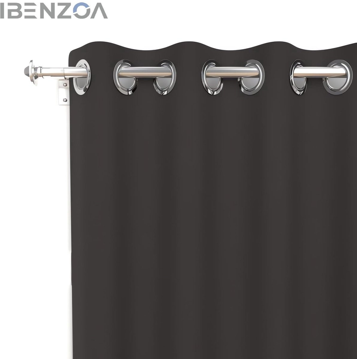 Ibenzoa Gordijn - Zwart - 135x180 cm - Polyester