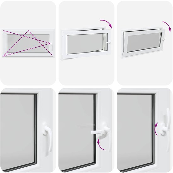 vidaXL - Kelderraam - RISOR - Wit - 110 - x - 50 - cm - PVC - en - Glas ...