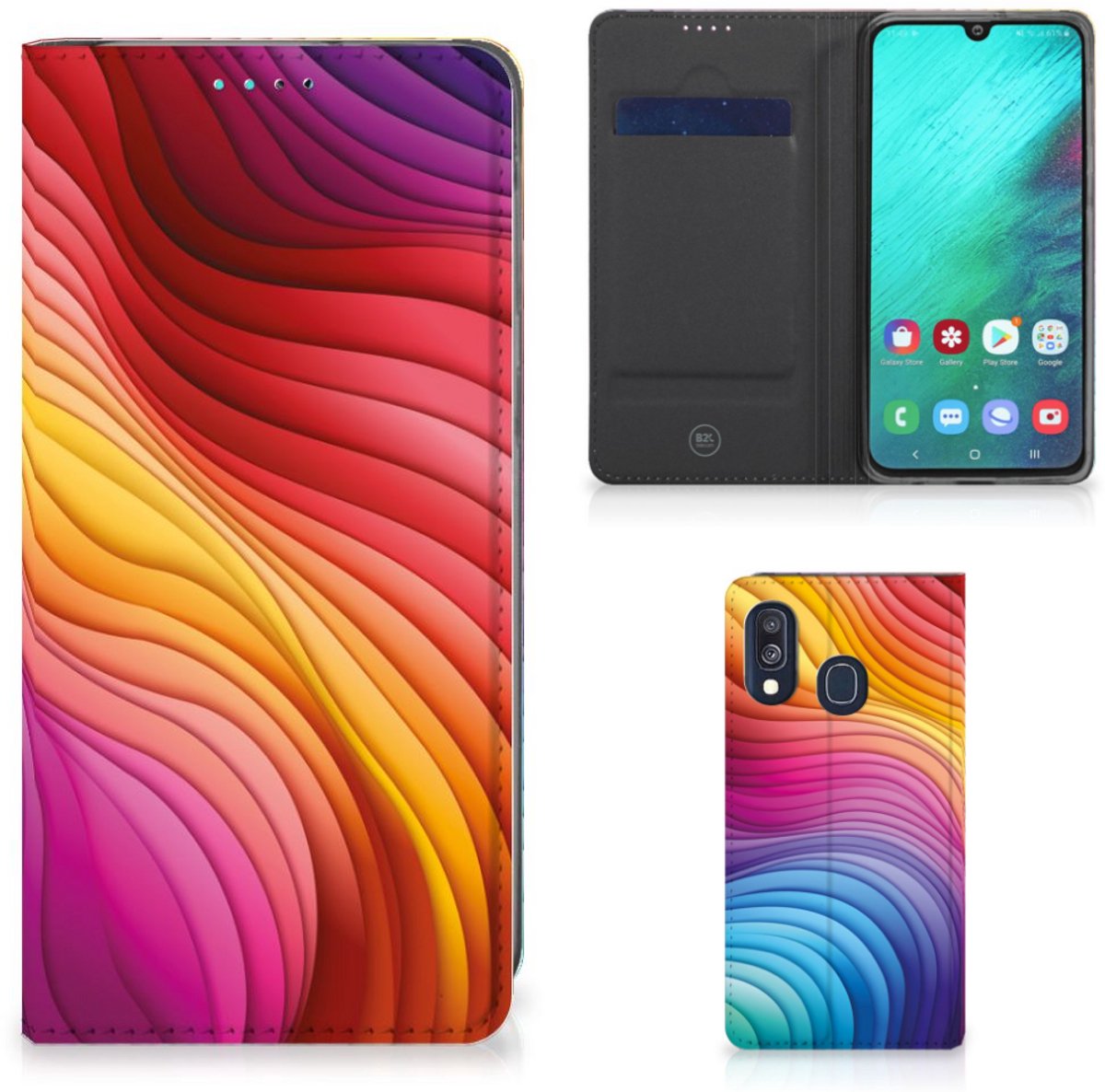 Stand Case voor Samsung Galaxy A40 Regenboog