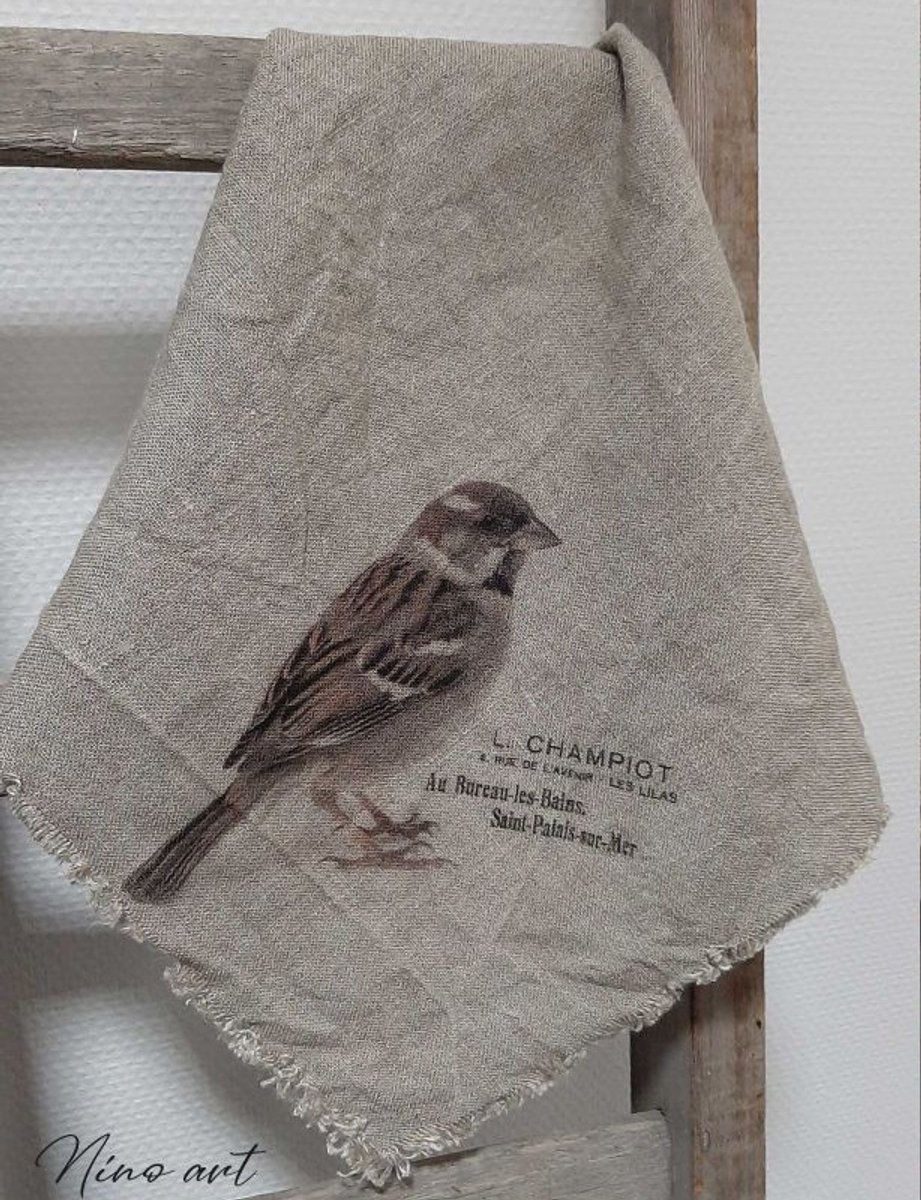 Landelijke shabby doek mus gekleurd, 50x50 cm/Shabby doek mus