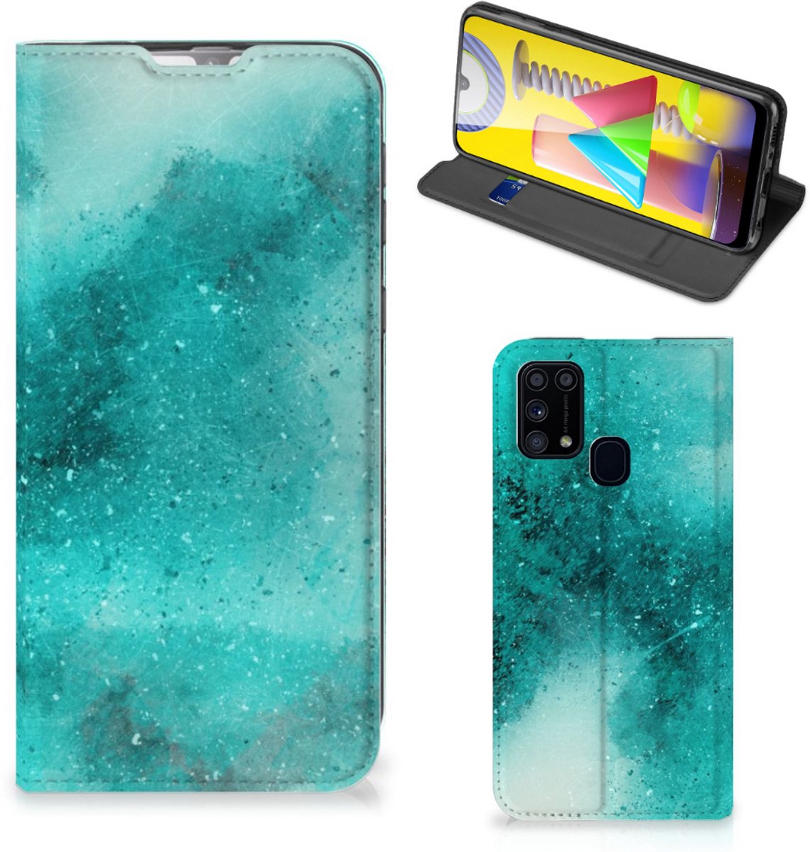 Bookcase Samsung Galaxy M31 Painting Blue