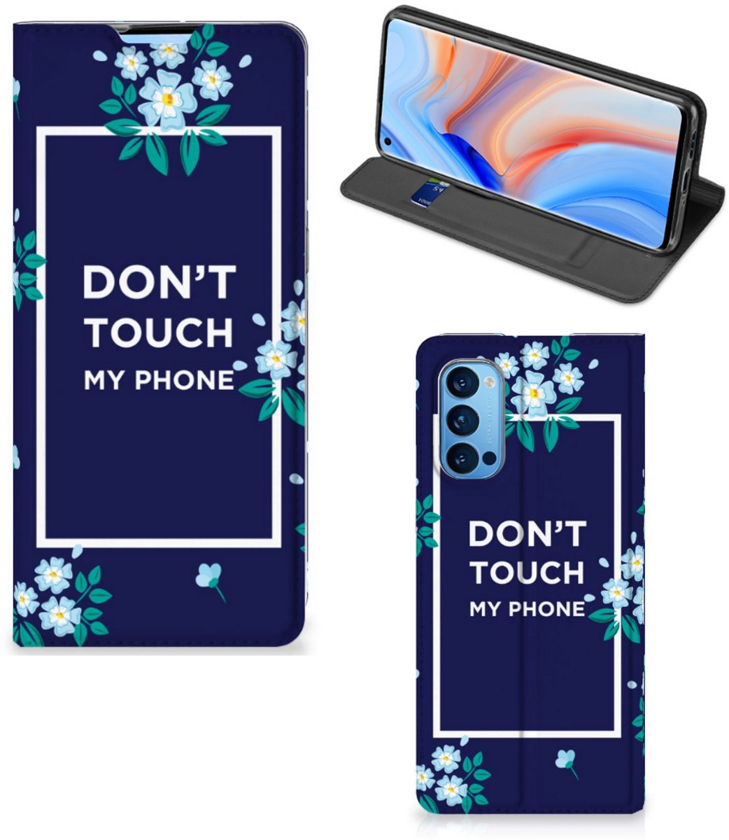 OPPO Reno4 Pro 5G Design Case Flowers Blue DTMP