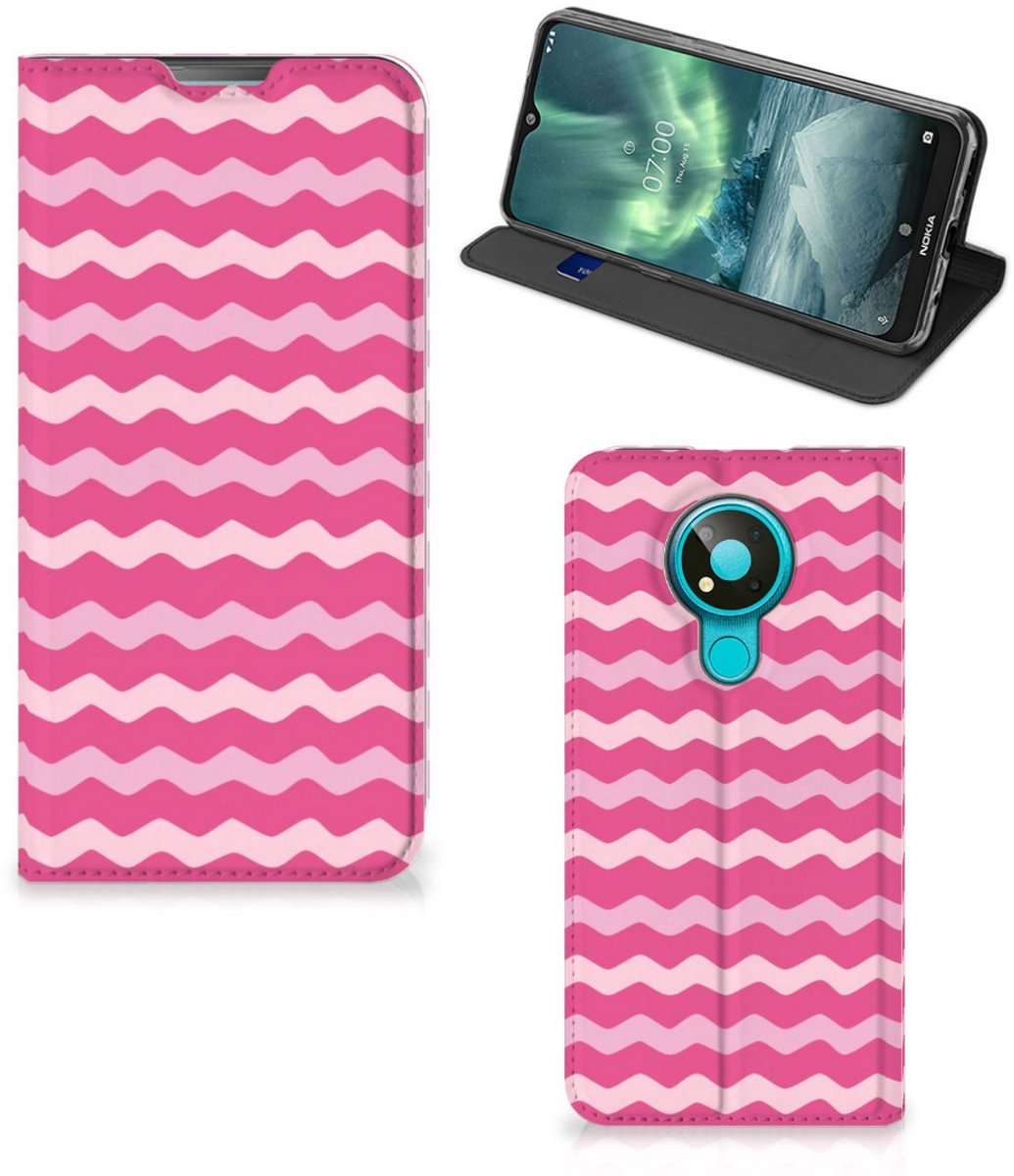 Nokia 3.4 Hoesje met Magneet Waves Pink