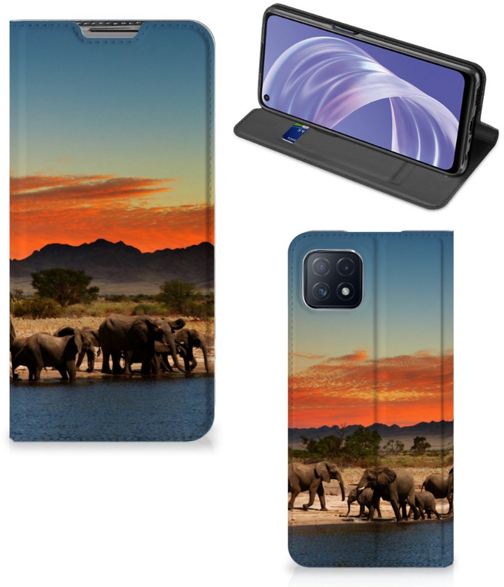 OPPO A73 5G Hoesje maken Olifanten