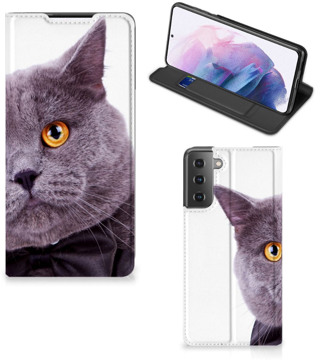 Book Case voor Samsung Galaxy S21 Plus Hoesje maken Kat