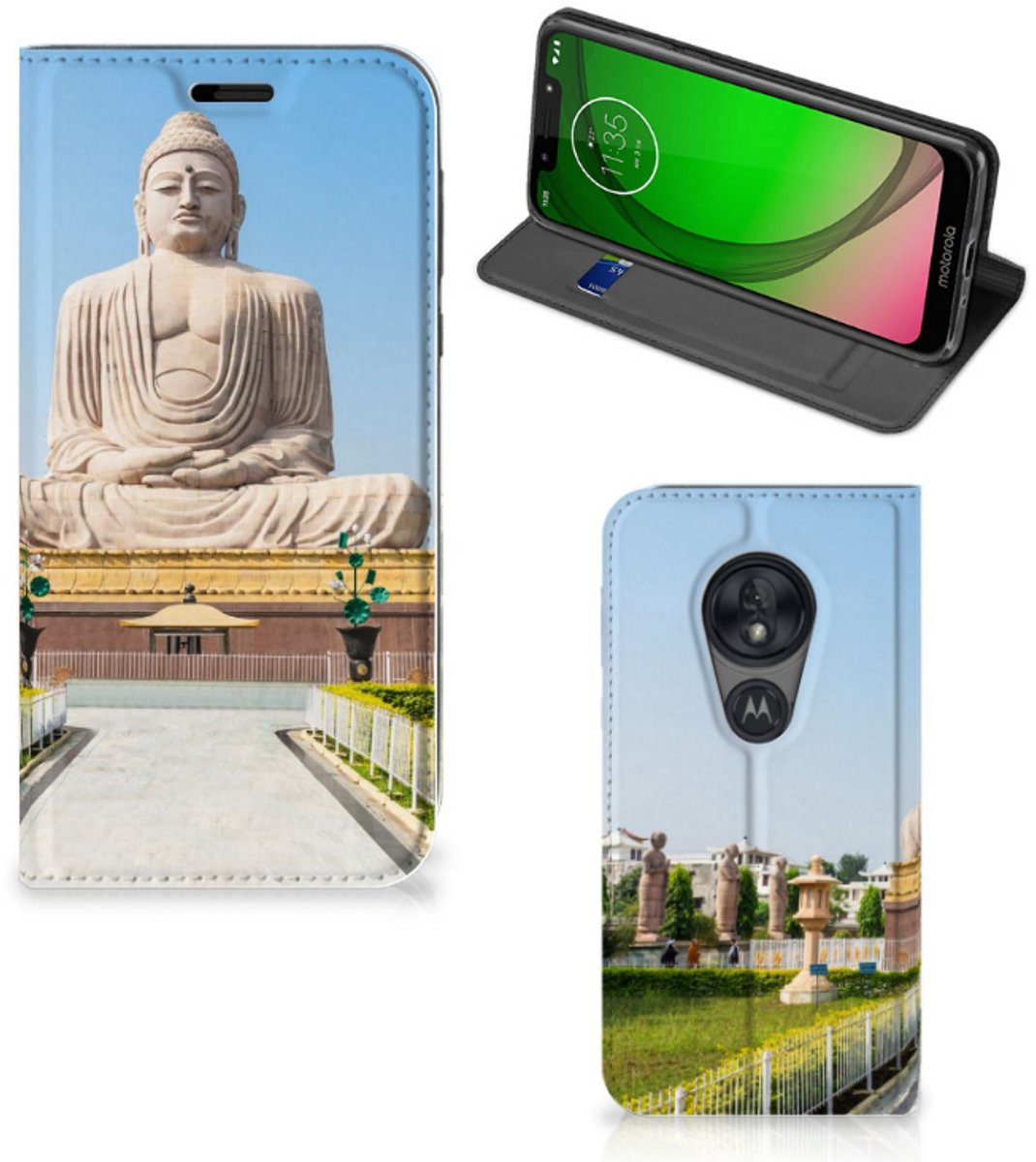 Book Case voor Motorola Moto G7 Play Book Cover Boeddha