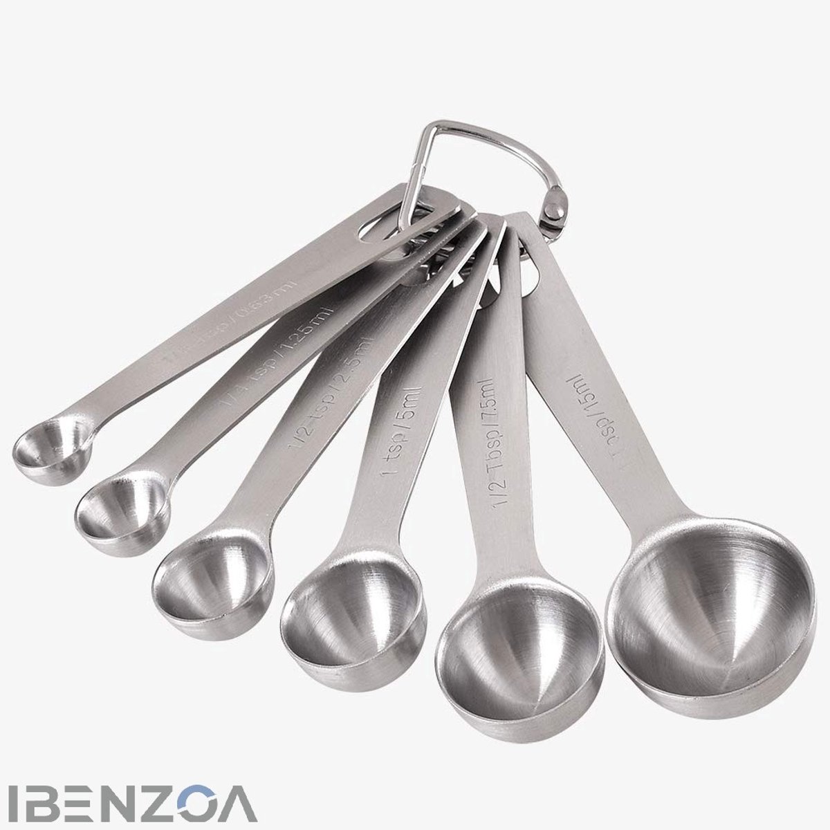 Maatlepel Set - RVS - 6 Stuks - Roestvrij Staal