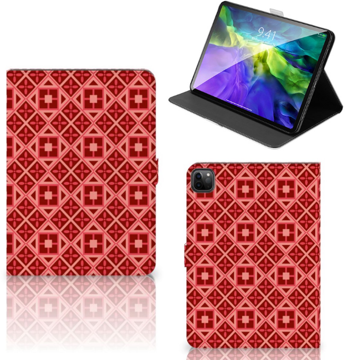 iPad Pro 11 2020/2021/2022 Tablet Hoes Batik Rood