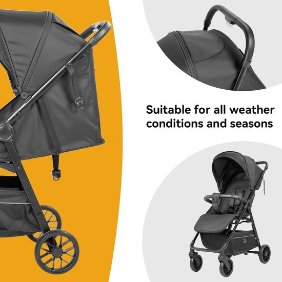 Kinderwagen - Multifunctioneel - met hoge zitplaats - schokdempende wielen - verstelbare zitting voor babyreizen - 2-in-1 — afbeelding 3