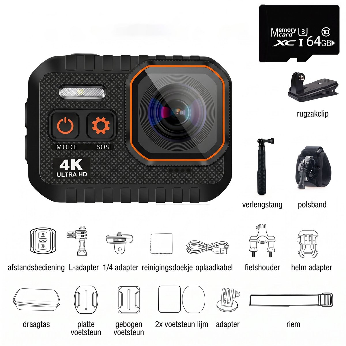 Digitale Camera - 4K 60FPS - Wifi connectie - 64GB SD- 6X Optische Zoom - Fotocamera - Compact Camera - Vlog Camera - Ideaal voor Beginners
