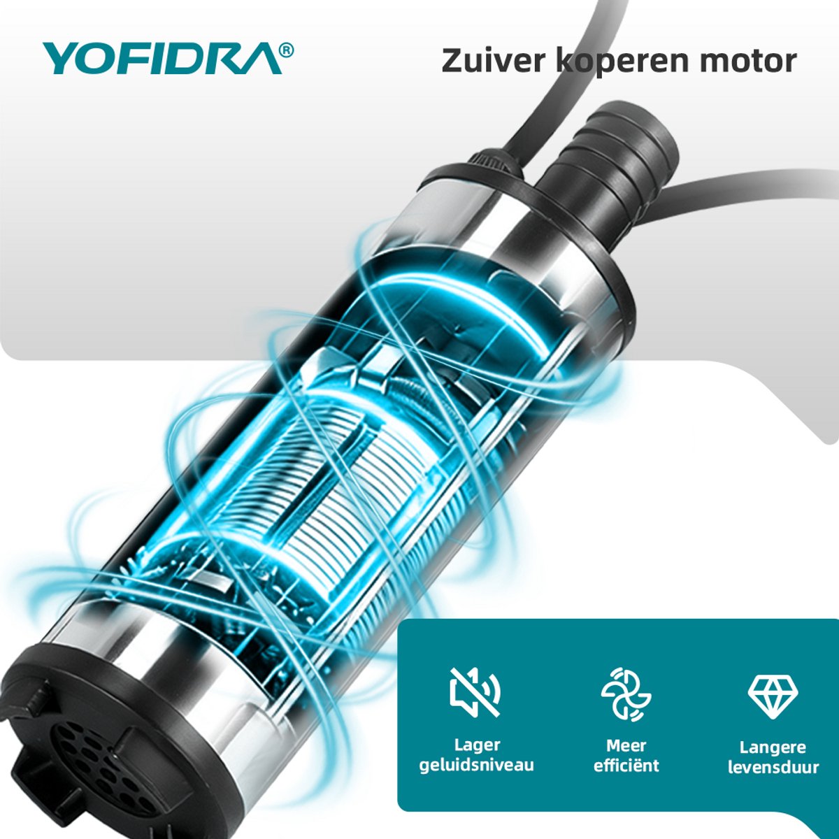 Yofidra Accu Waterpomp - Draagbare Waterpomp - Draagbare Zuigpomp - mit 2x Accu’s - Compact - voor zwembad, tuin, vijver – foto 4