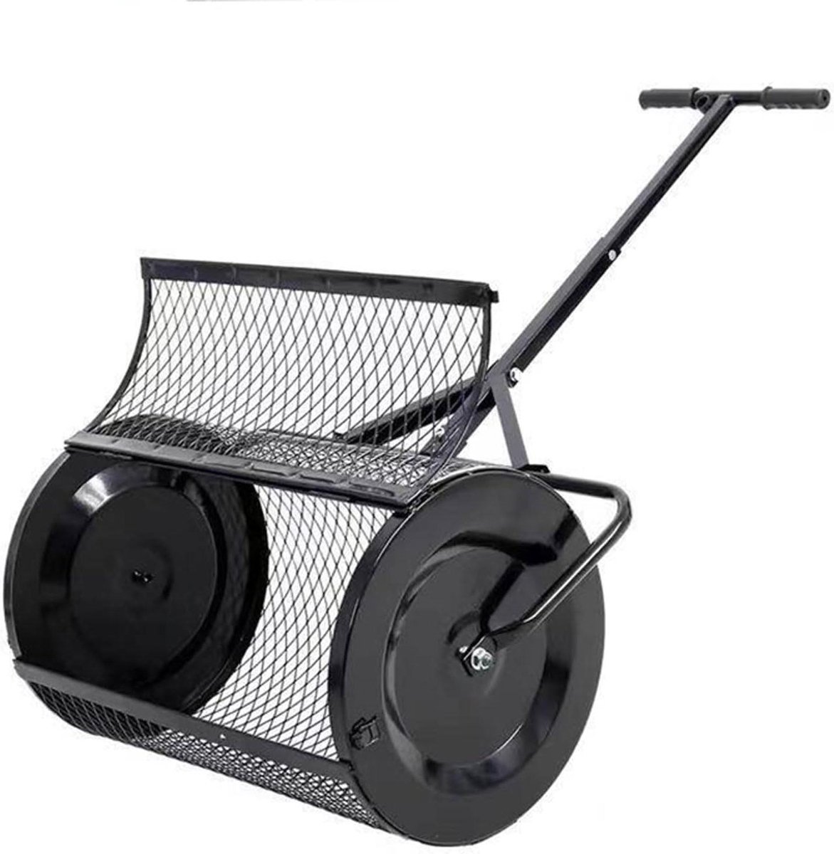 Compoststrooier - Meststrooier Tuin - Gazon Bemesten - Gelijkmatige Verdeling - 70 Liter - Zwart
