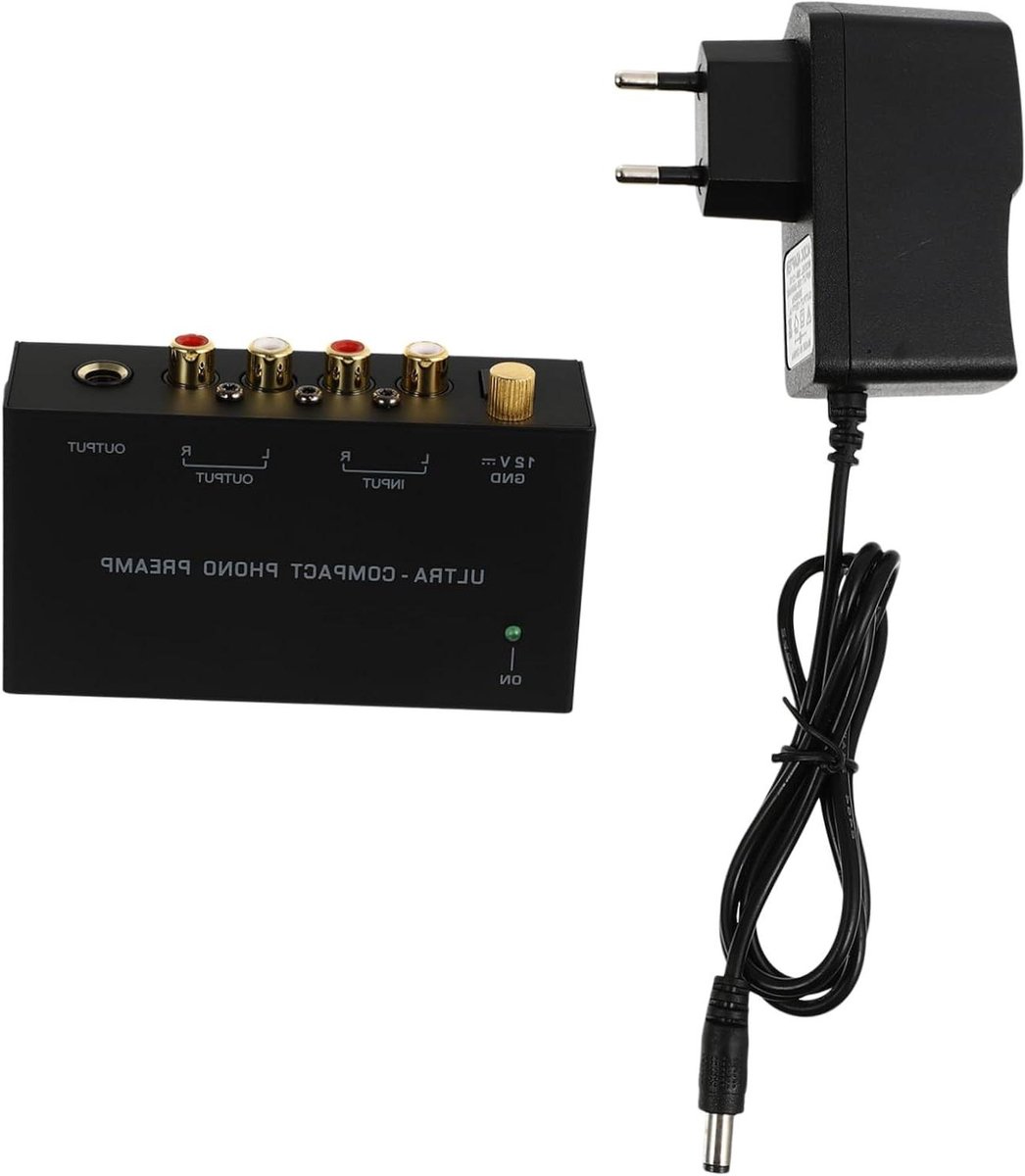Draaitafel Voorversterker - Phono Preamplifier - Muziek Luisteren - Compact Ontwerp - 3 x 5.7 x 3 cm - Zwart