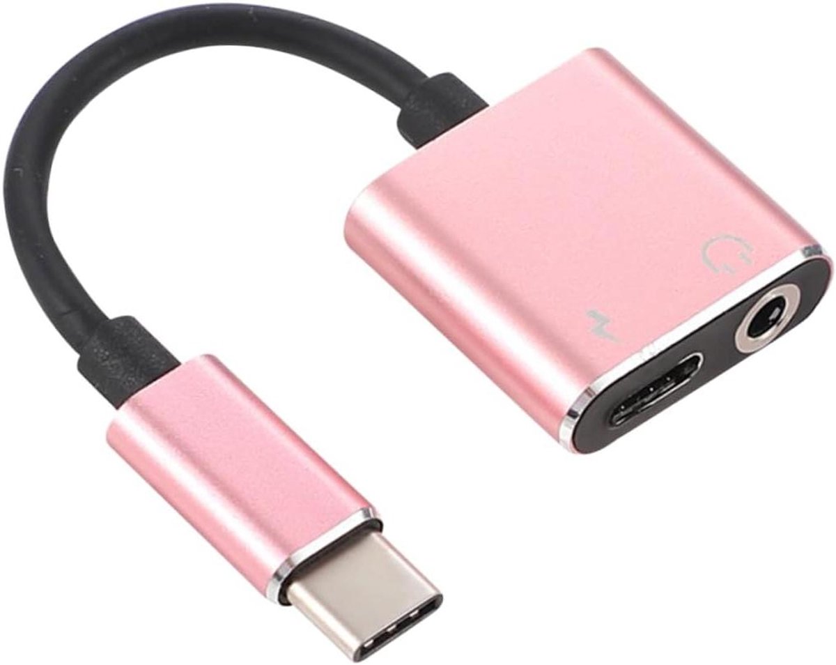 Audio Adapter - Aux Converter - Muziek Luisteren - 2-in-1 Functie - 12 cm - Goud