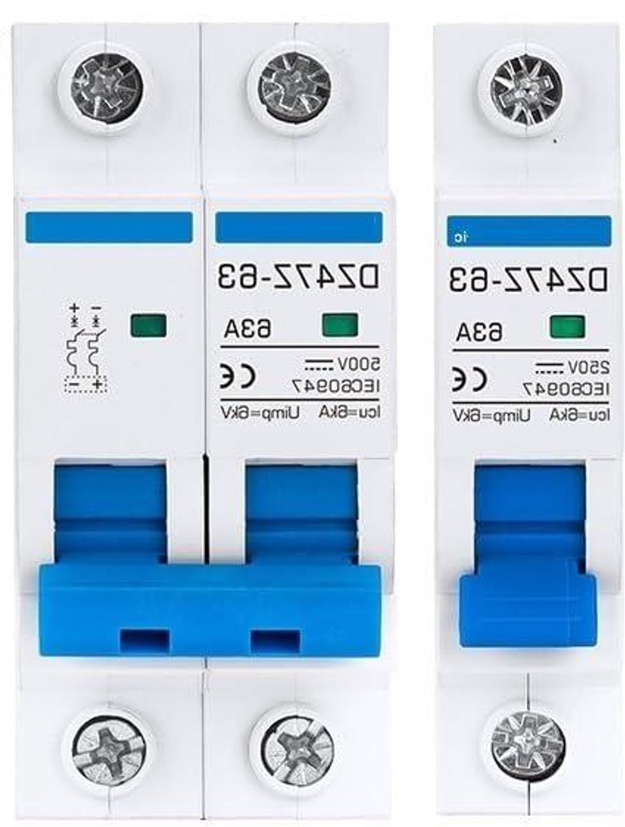 Stroomschakelaar - Miniatuur automaat - Stroombeveiliging - Thermisch magnetisch - 16A 750V - Grijs