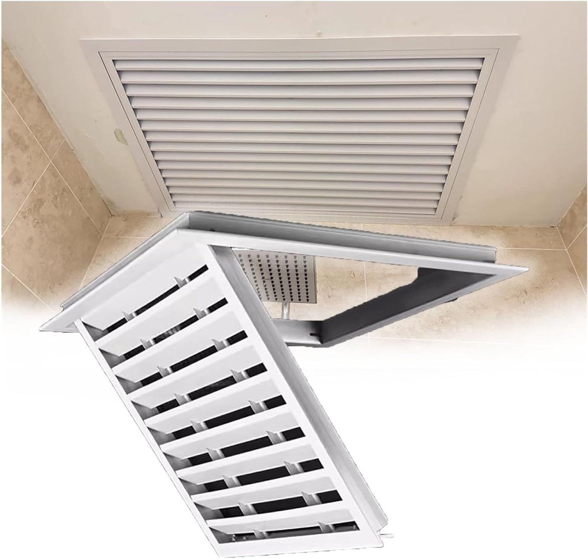 Ventilatierooster met scherm - Toegangspaneel rooster - Zolder ventilatie - Aluminium constructie - 400 x 650 mm - Aluminium
