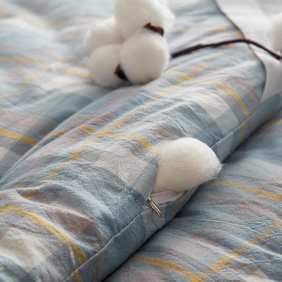 Japanse Vloermatras - Opvouwbare Futon - Gastvrij Ontvangen - Lichtgewicht en Draagbaar - 180 x 200 cm - Geruit — afbeelding 4