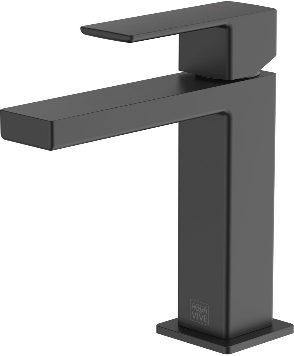AquaVive Wastafelmengkraan Tanaro - Keramisch - Zwart Mat - 16,3cm