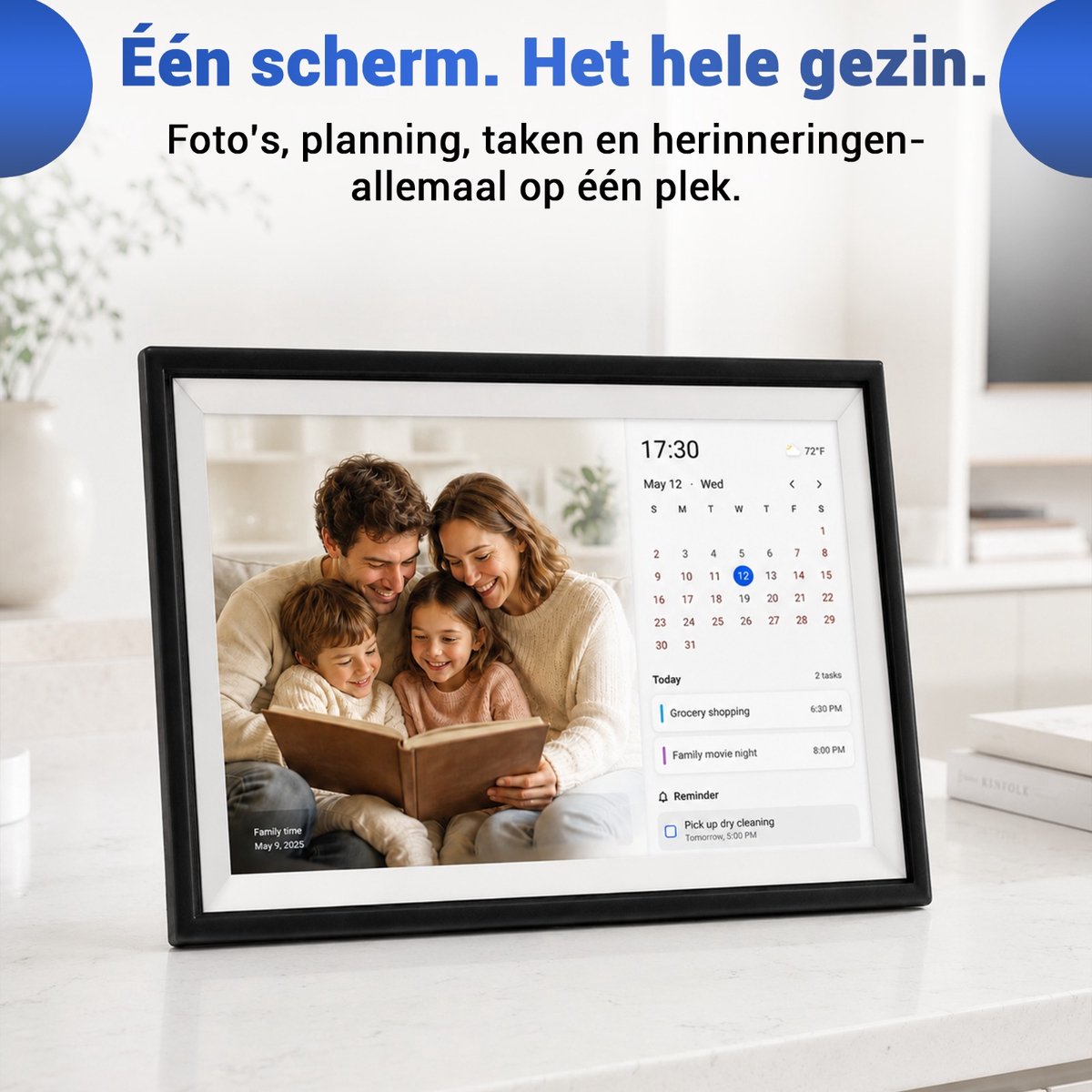FAMPHOS 10 Inch Smart Family Frame – Digitale Fotolijst met WiFi, Gezinsplanner, Kalender & Takenlijst – Premium Cloud Photo Frame voor het Hele Gezin thumbnail 5