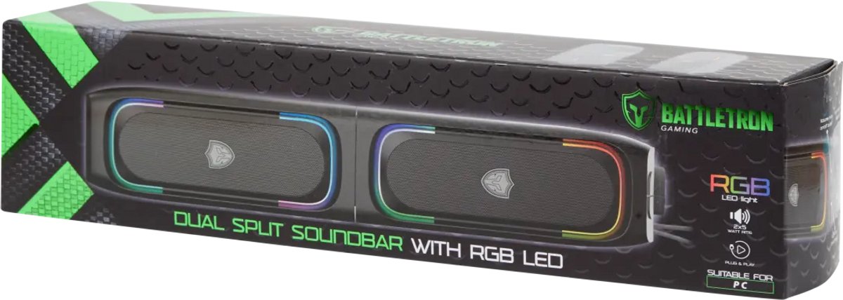 Battletron 2-in-1 soundbar - dual split - RGB