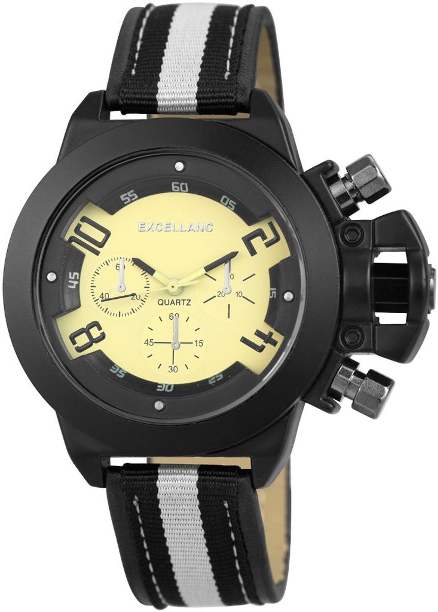 EXCELLANC Herenhorloge van imitatieleer 295071300131 Excellanc herenhorloge met imitatieleren band