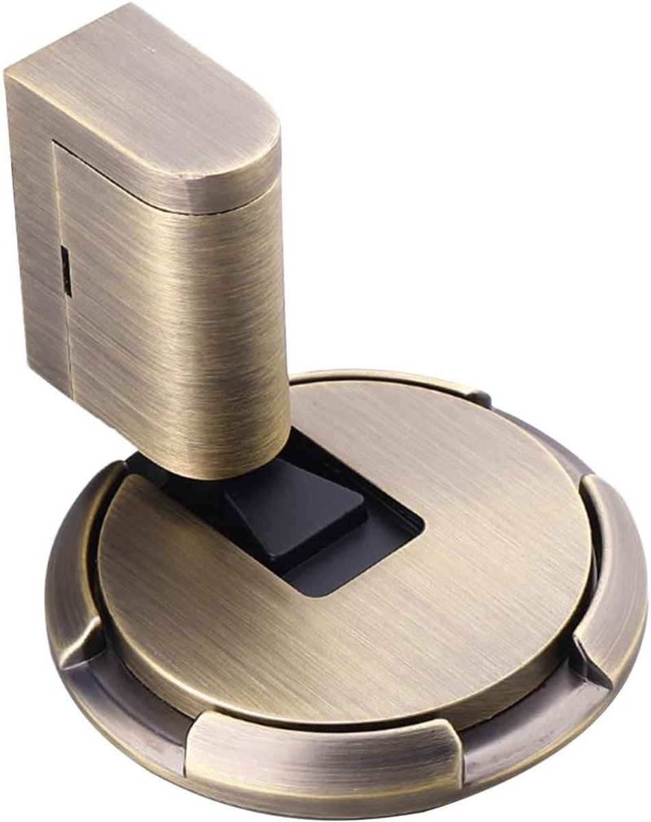 Mechanische Deurstopper - Vloerstopper - Deur Veilig Open - Instelbaar Zonder Boren - 35 cm Deurspleet - Antiek Brons