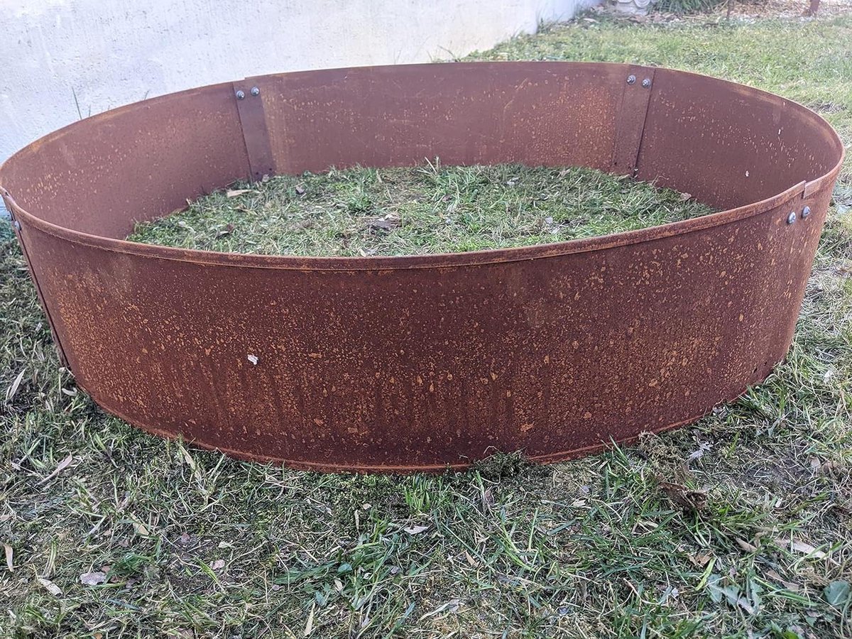 Tuin grasband - Metaal rand - Tuin decoreren - Roest patina - 20 cm hoog - Roestkleurig