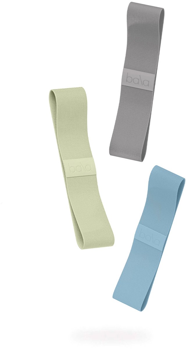 Bala Bands Set van 3 Charcoal/Blush/Sand 3 weerstandsbanden (Light, Medium, Heavy)