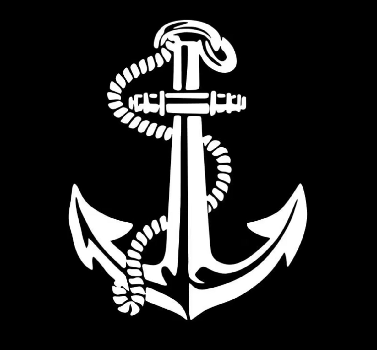 Fardmell Anker Sticker Wit – Marine Decal – Nautische Auto Sticker – Zeeman Vinyl Sticker – Voor Auto, Boot, Camper en Laptop