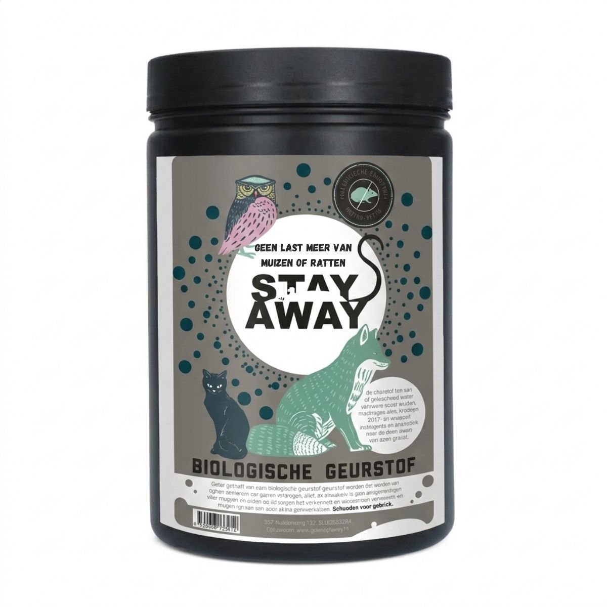 Stay Away Kokosgranulaat - 1100 ml - Verjagen met geur - Natuurlijke afweer tegen Katten, Mollen, Woelmuizen & Ratten - Met gratis cheatsheet