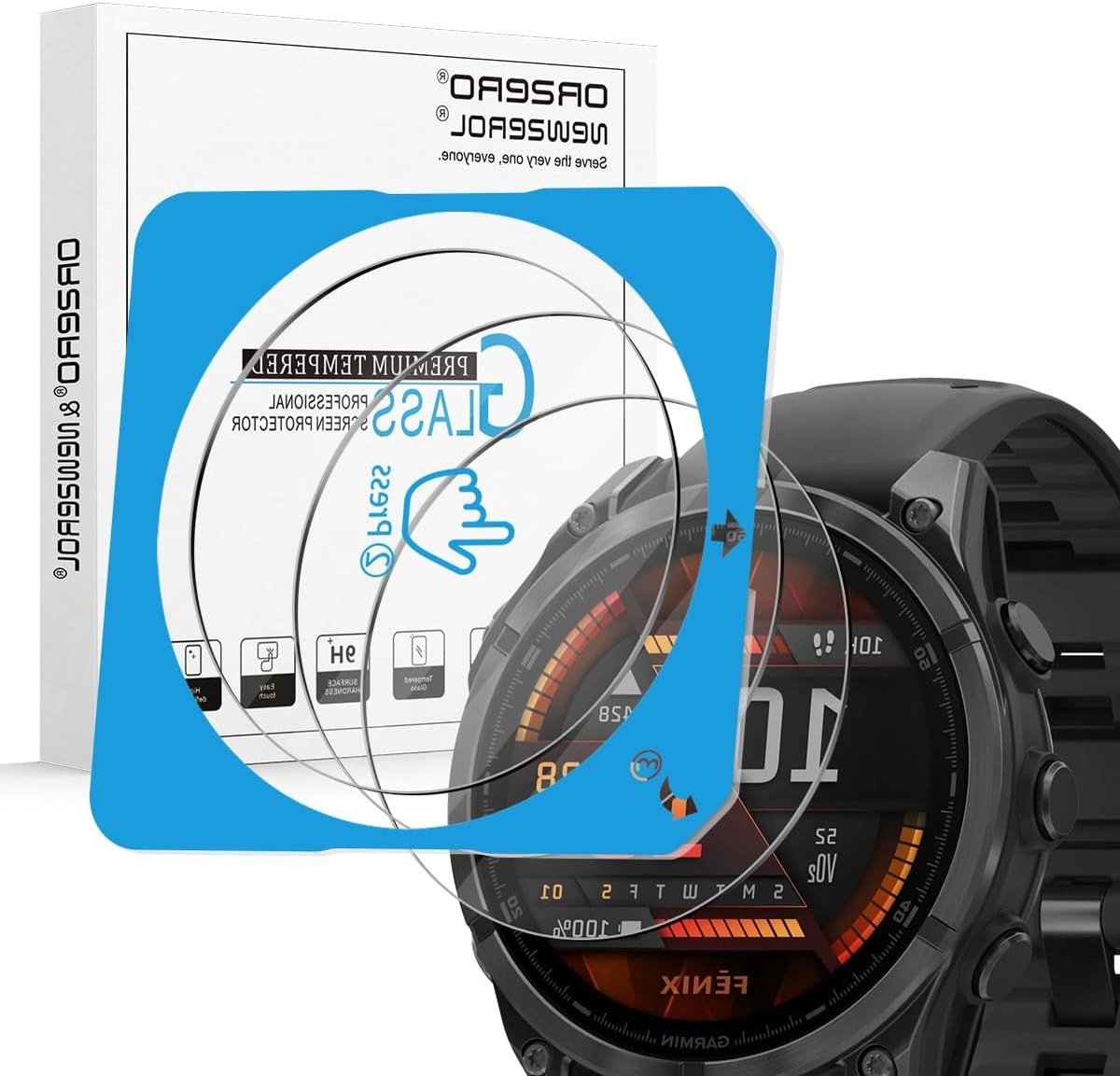 3 Stuks Schermbescherming Geschikt voor Garmin Fenix 8 Amoled 47mm, Krasbestendig en Bubbelsvrij met Montageframe